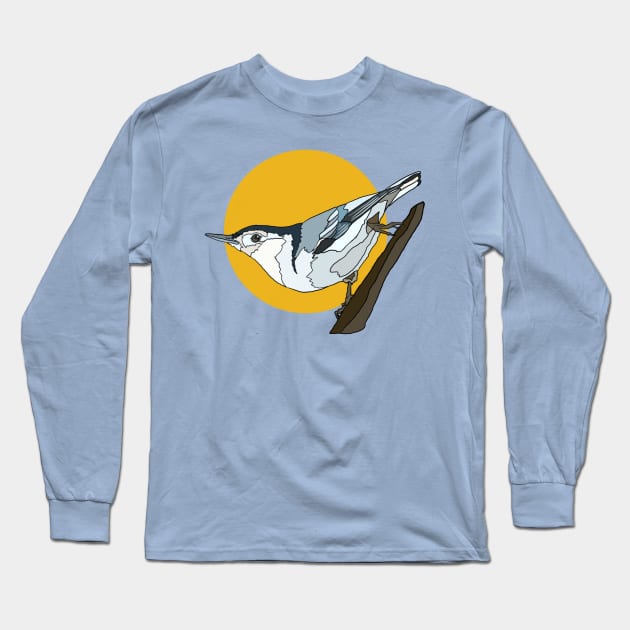 White Breasted Nuthatch Long Sleeve T-Shirt by New World Aster 